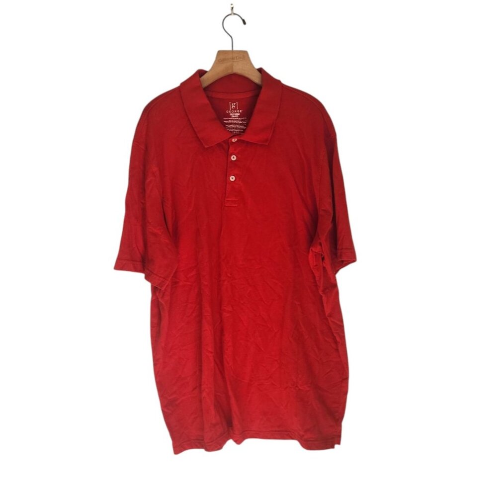 George‎ Polo Shirt Red Short Sleeve Mens Sz 2XL (50-52) Golf Stretch NEW NWOT